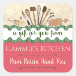 Adesivo Quadrado Os utensílios de Natal personalizados em casa