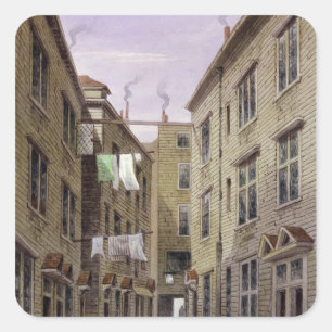 Adesivo Quadrado Os varrões dirigem o lugar, anteriormente pensão