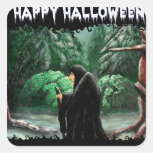 Adesivo Quadrado Os Velhos Vedantes de Halloween