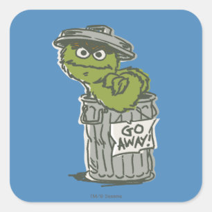 Adesivo Quadrado Oscar, Grouch Vintage 2