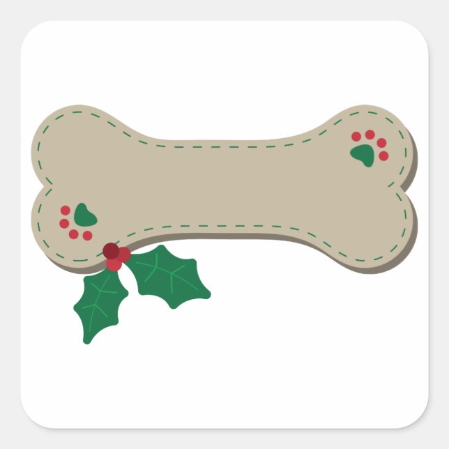 Adesivo Quadrado Osso de Natal (Frente)
