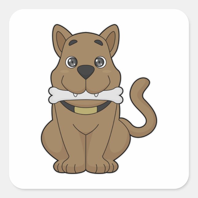 Adesivo Quadrado Osso do Cachorro (Frente)