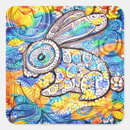 Adesivo Quadrado Osterhase im Doodle-Stil
