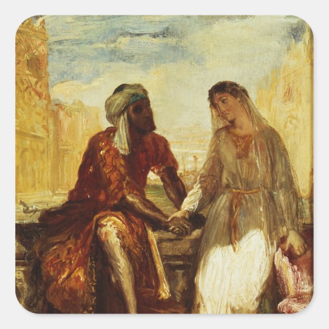 Adesivo Quadrado Othello e Desdemona em Veneza, 1850 (Frente)
