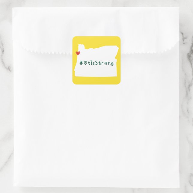 Adesivo Quadrado Otis forte coração branco (Bolsa)