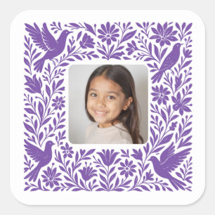 Adesivo Quadrado Otomí Mexicano Tenango Talavera com Foto