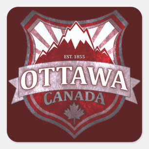 Adesivo Quadrado Ottawa Canada red grunge shikers quadrados