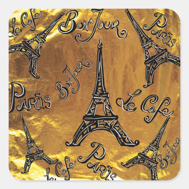 Adesivo Quadrado Ouro (Frente)