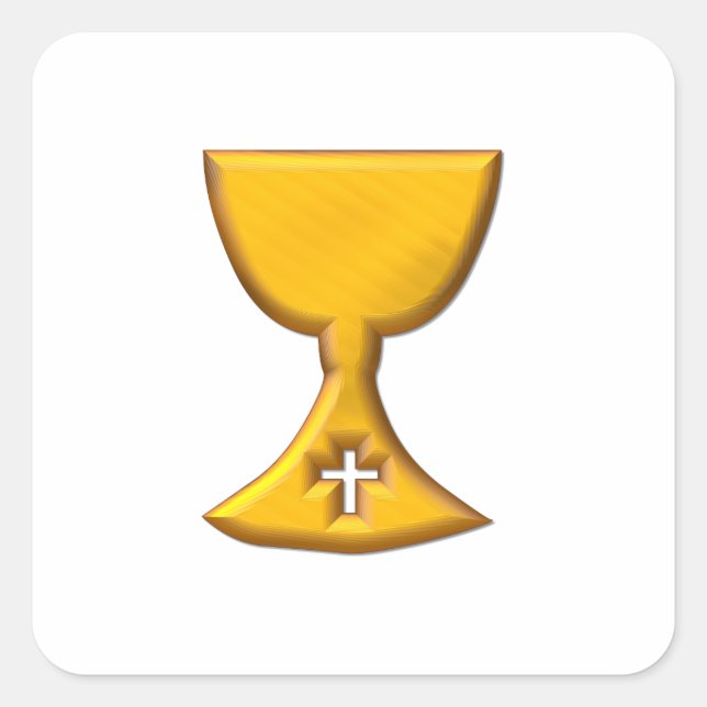 Adesivo Quadrado Ouro "3-D" Chalice (Frente)