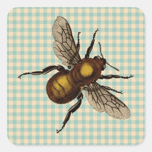 Adesivo Quadrado Ouro Bee Art (Frente)