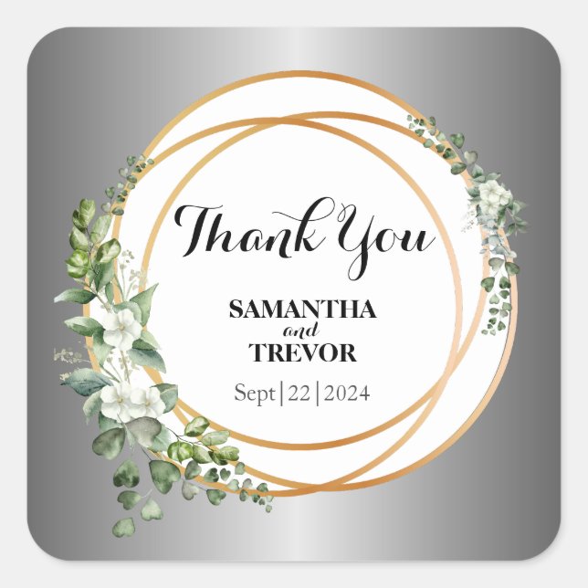 Adesivo Quadrado Ouro Botânica: Autocolantes para a Natureza (Frente)