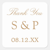 Ouro Branco Beige Wedding Favor Obrigado