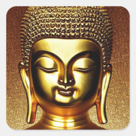 Adesivo Quadrado Ouro Buddha