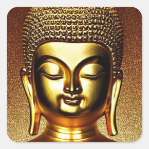 Adesivo Quadrado Ouro Buddha