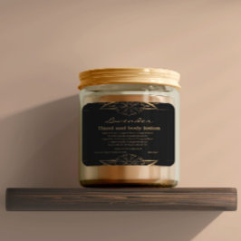Adesivo Quadrado Ouro de luxo e ingredientes negros retangulares