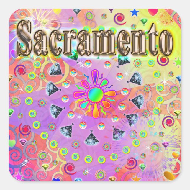 Adesivo Quadrado Ouro de Sacramento Lucky Sticker (Frente)