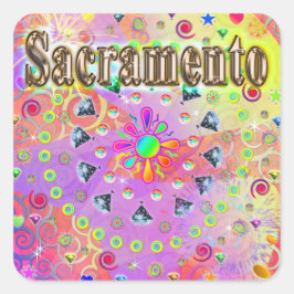 Adesivo Quadrado Ouro de Sacramento Lucky Sticker