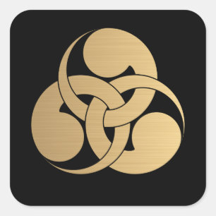 Adesivo Quadrado Ouro escovado do samurai de segunda-feira do
