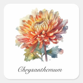 Adesivo Quadrado Ouro Harvest Chrysanthemum, personalizado