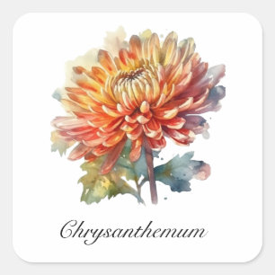Adesivo Quadrado Ouro Harvest Chrysanthemum, personalizado