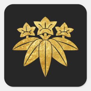 Adesivo Quadrado Ouro japonês do falso de Kamakura Minamoto