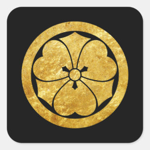 Adesivo Quadrado Ouro japonês do falso do samurai de Sakai