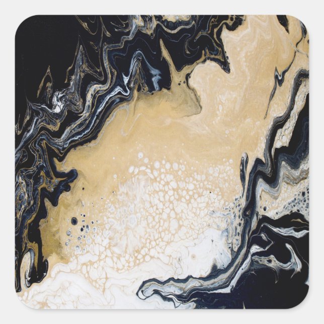 Adesivo Quadrado Ouro preto (Frente)