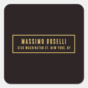 Adesivo Quadrado Ouro & Preto Minimalista Profissional Moderno