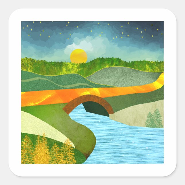 Adesivo Quadrado Ouro Road (Frente)