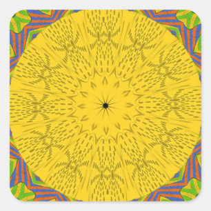 Adesivo Quadrado Ouro sem costura ornamental.