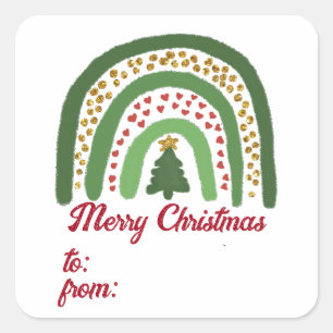 Adesivo Quadrado Ouro vermelho-vermelho-brilhante do arco-íris de N