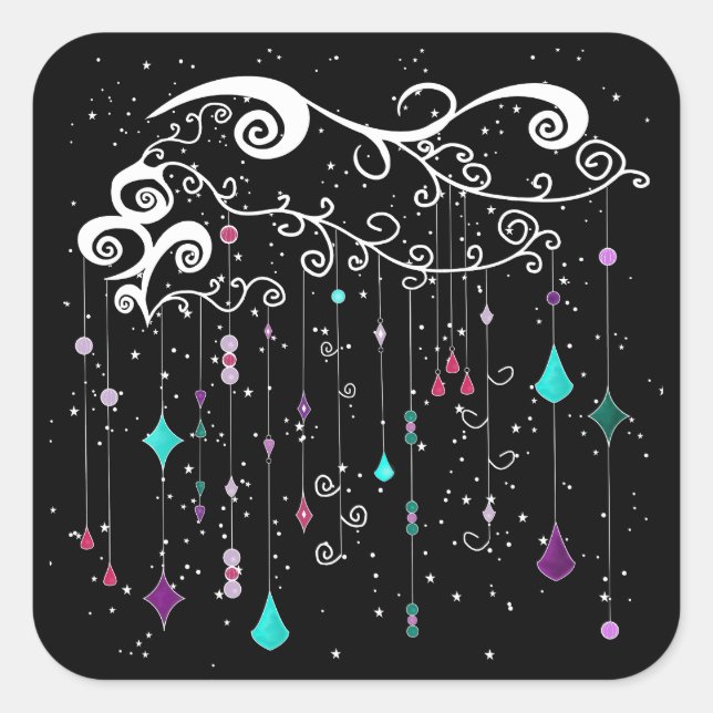 Adesivo Quadrado Ouros e Estrelas (Frente)