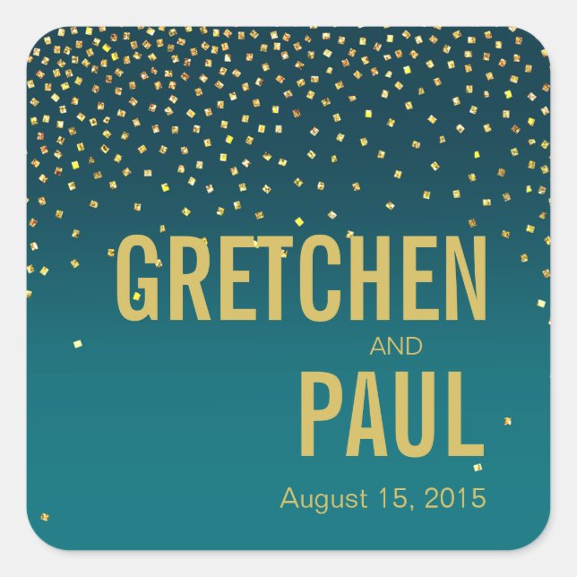 Adesivo Quadrado Ouros no Decal de Favor do Céu | turquesa (Frente)