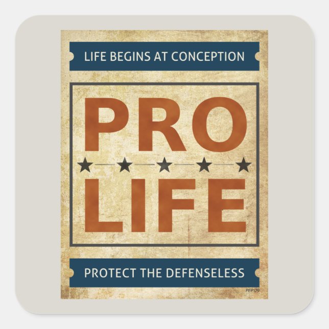 Adesivo Quadrado Outdoor Pro Life (Frente)
