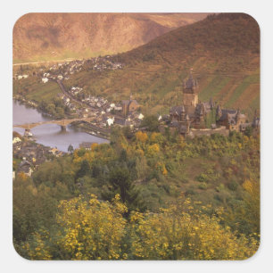 Adesivo Quadrado outono em Cochem, Renânia Pfalz, Alemanha