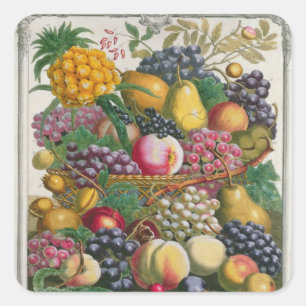 Adesivo Quadrado Outubro, de doze meses de Fruta