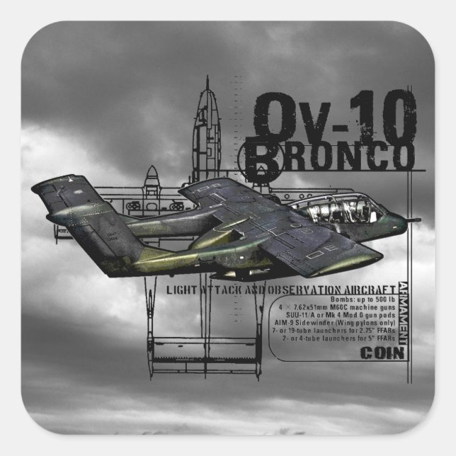 Adesivo Quadrado OV-10 Bronco (Frente)