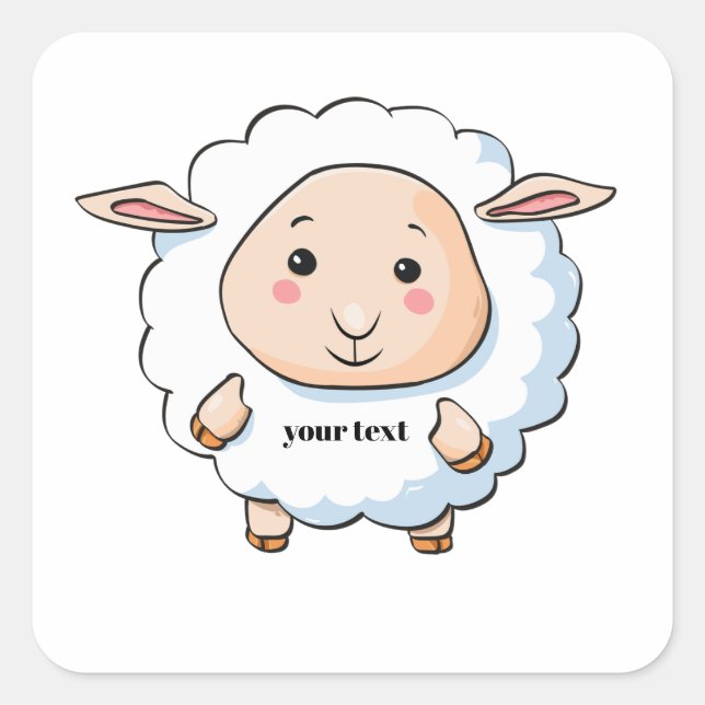 Adesivo Quadrado Ovinos brancos