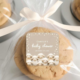 Adesivo Quadrado Ovinos Chá de fraldas Neutro por Gênero