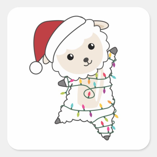 Adesivo Quadrado Ovinos de Natal (Frente)