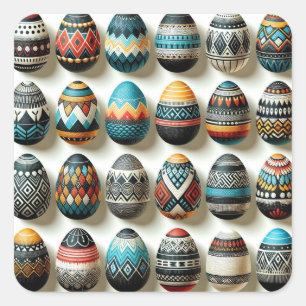 Adesivo Quadrado Ovo de Páscoa Colorido