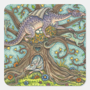 ADESIVO QUADRADO OVOS DE DRAGÃO, LAIR MEDIEVAL, ARTE DE FANTASIA F