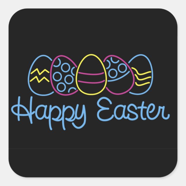 Adesivo Quadrado Ovos de neon - (Frente)