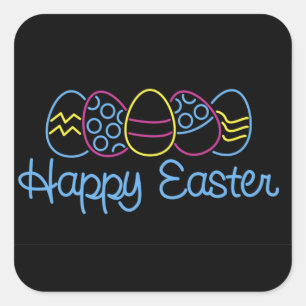 Adesivo Quadrado Ovos de neon -