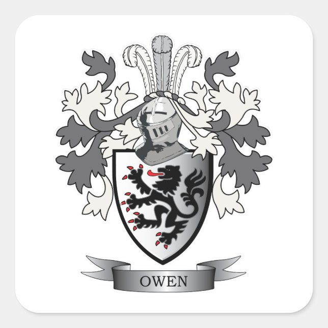 Adesivo Quadrado Owen Family Crest Casaco de Armas (Frente)