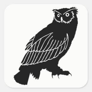 Adesivo Quadrado Owl Silhouette