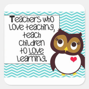 Adesivo Quadrado Owl Teacher Sticker