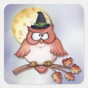 Adesivo Quadrado Owl Witch