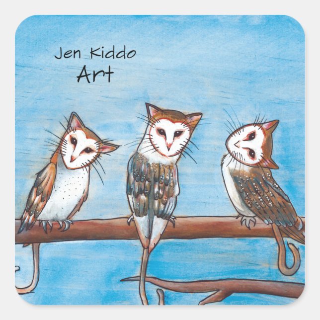 Adesivo Quadrado Owlcats Sticker (Frente)