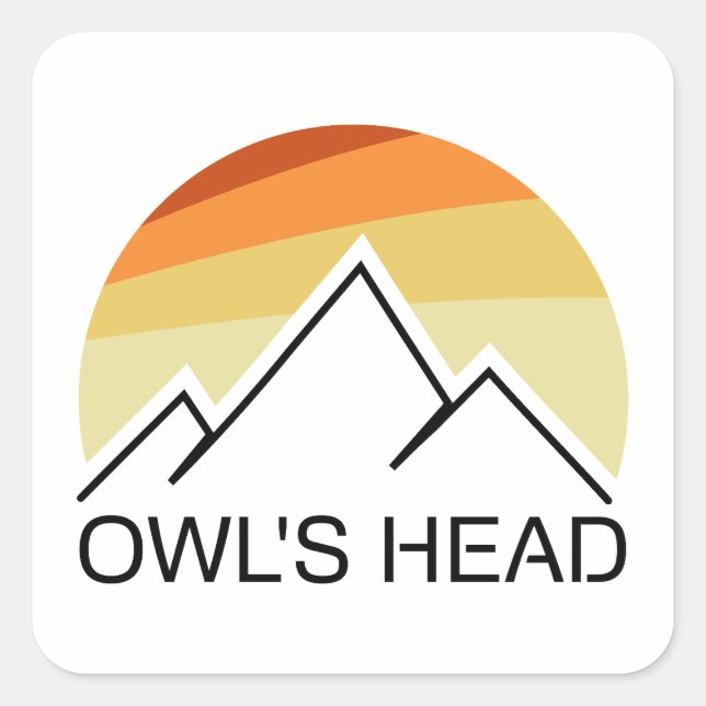 Adesivo Quadrado Owl's Head New Hampshire Retro (Frente)